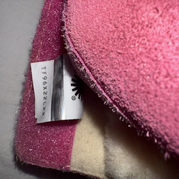 UGG Keelan Boots Toddler Girls Size 12 Pink Azalea Suede Shearling Faux Fur - Picture 10 of 10